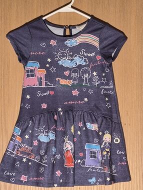 Hannah Banana Girls Doodle Print Dress 6X